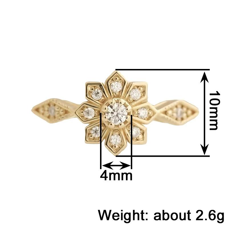 Gold Color/Silver Color Dainty Flower Ring for Women Exquisite Wedding Party Gentle Fancy CZ Charming Accessories Jewelry