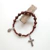 Glass Bead Baptism Religious Gift Catholic for Cross Rosary Bracelet for Women