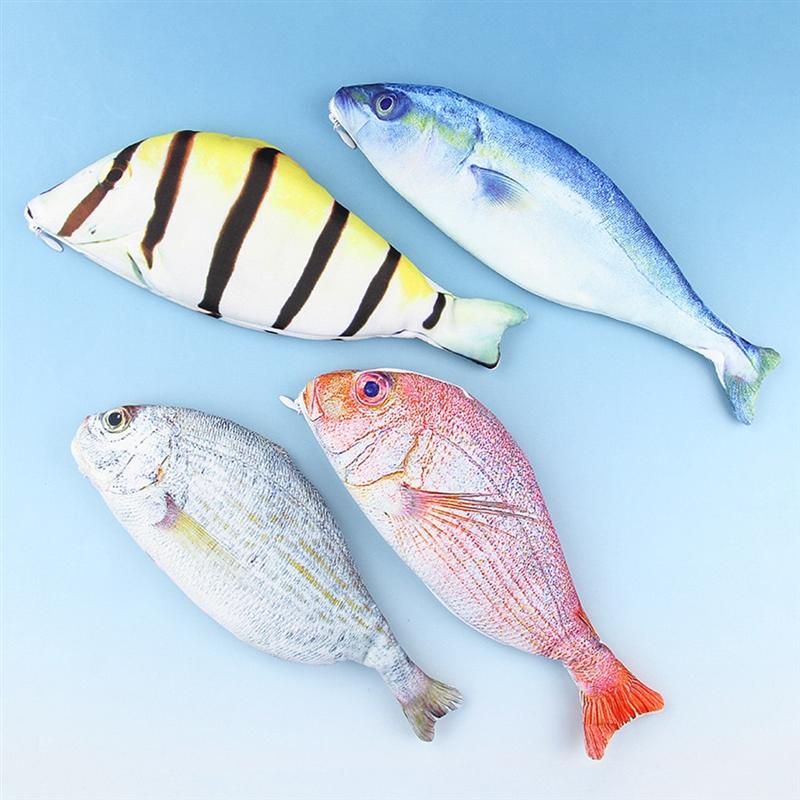 Creative Kawaii Korea Style Fish Shaped Pencils Case Bag Portable School Stationery Makeup Box