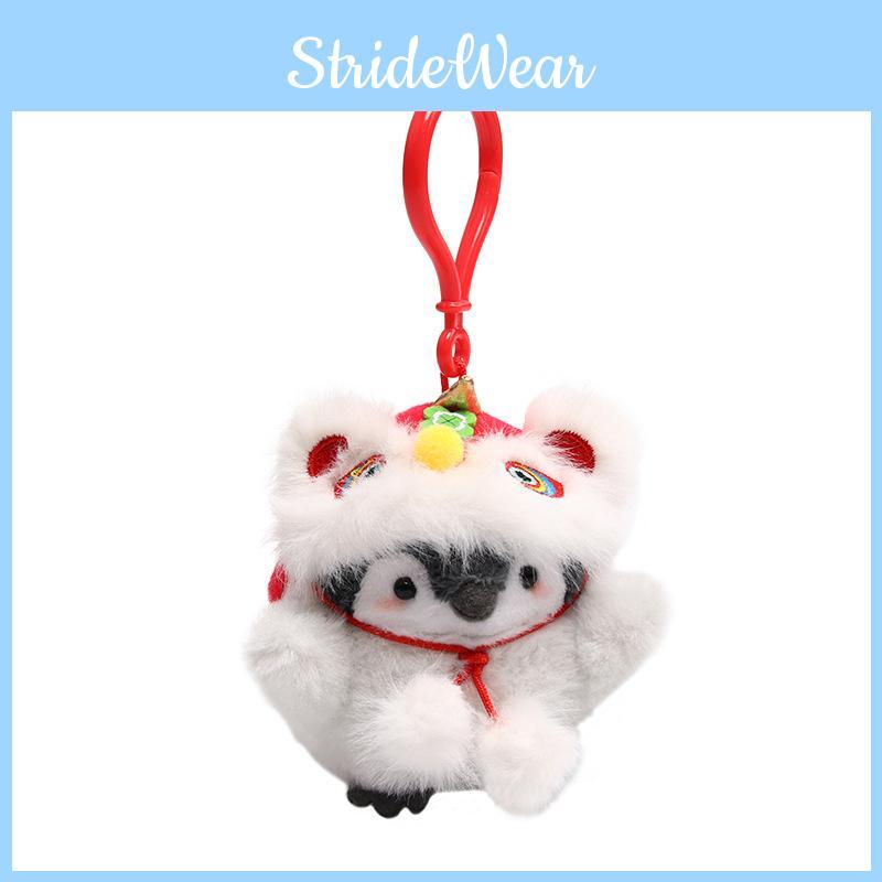 Keychain Penguin Plush With Lion Dance Theme For Celebration And Party Decor