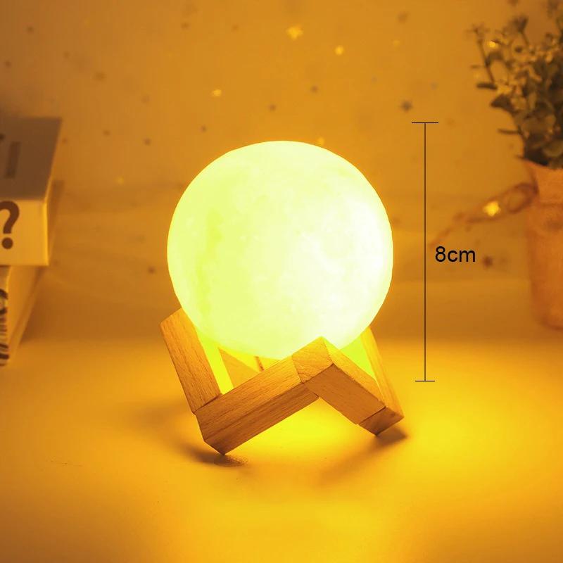 

Лунная лампа светодиодный ночник на батарейках с подставкой звездная лампа декор спальни ночные светильники детский подарок лунная лампа
