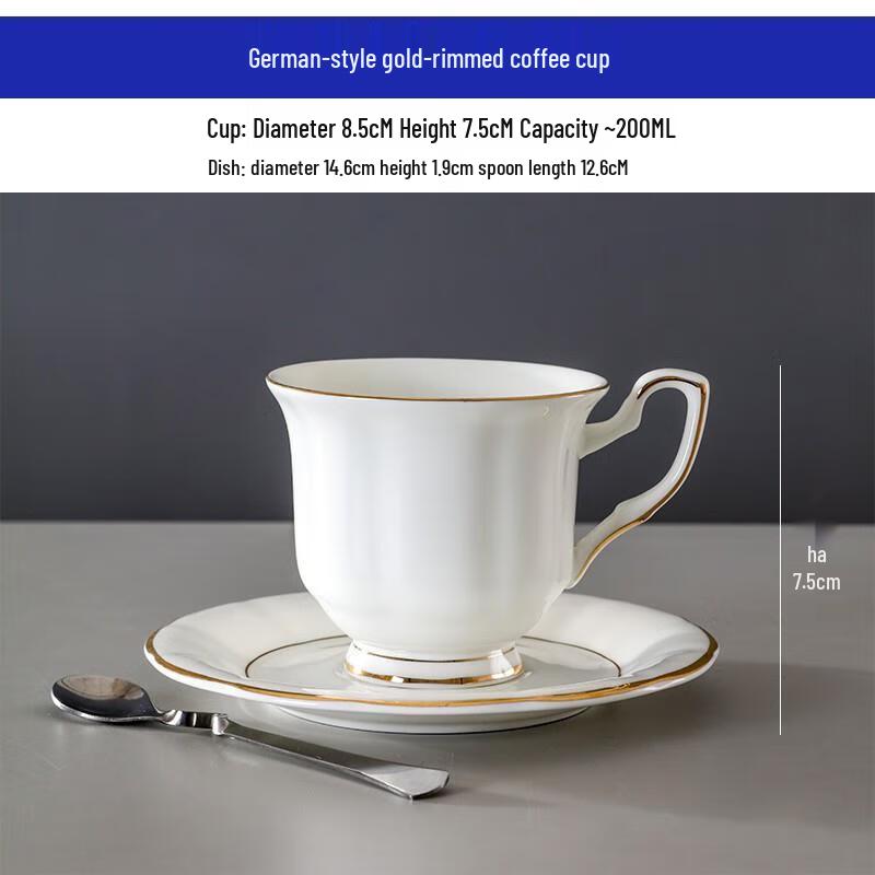 HANDUNYOU 200ml European Style Glass Coffee Cup with Spoon