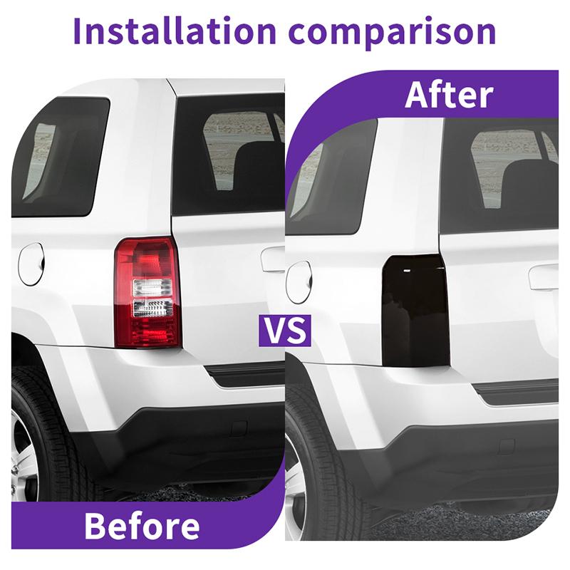 Car Tail Light Cover Taillight Decorative Stickers For Jeep Patriot  2011-2016 Car Exterior Accessories, Smocked Black
