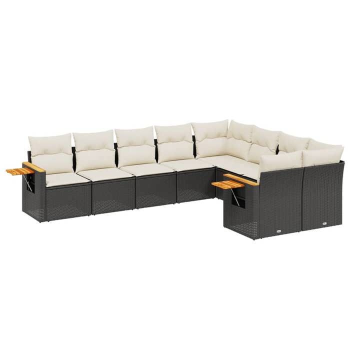 VidaXL Garden Lounge Set with Cushions 9 Pcs, Patio Sofas, Patio Furniture Set, Outdoor Furniture, Black 3227141