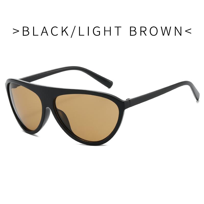 Aviator Shield Sunglasses – Trendy Oversized Black Frame UV400 Fashion Eyewear for Women & Men