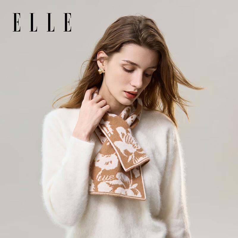 ELLE Women's 100% Lambswool Knitted Scarf