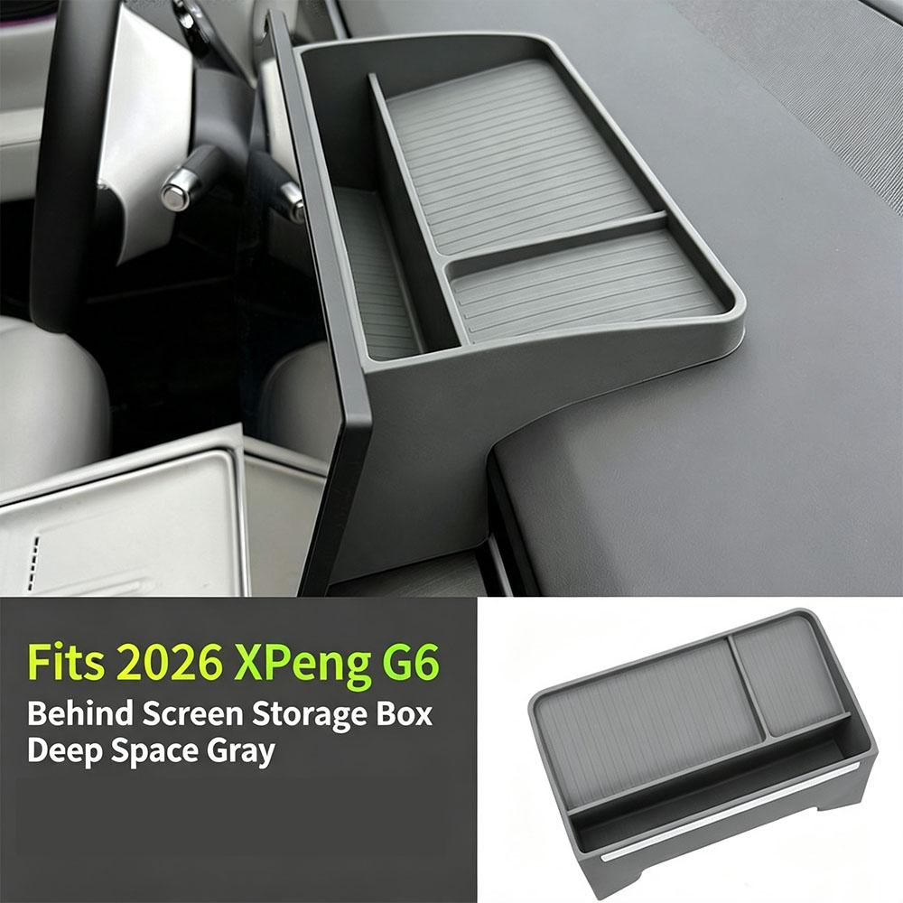 Für 2026 Xpeng G6 Kabelloses LadePad SilikonPad Getränkehalter Aufbewahrungsbox Hinter dem Bildschirm Autoinnenraum Zubehör