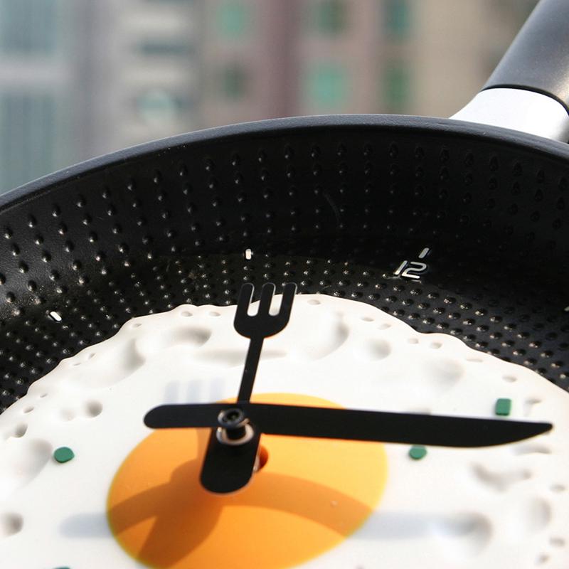 Wall Clock Fashion Creative Fried Egg Pan Office Dining rRoom Decoration