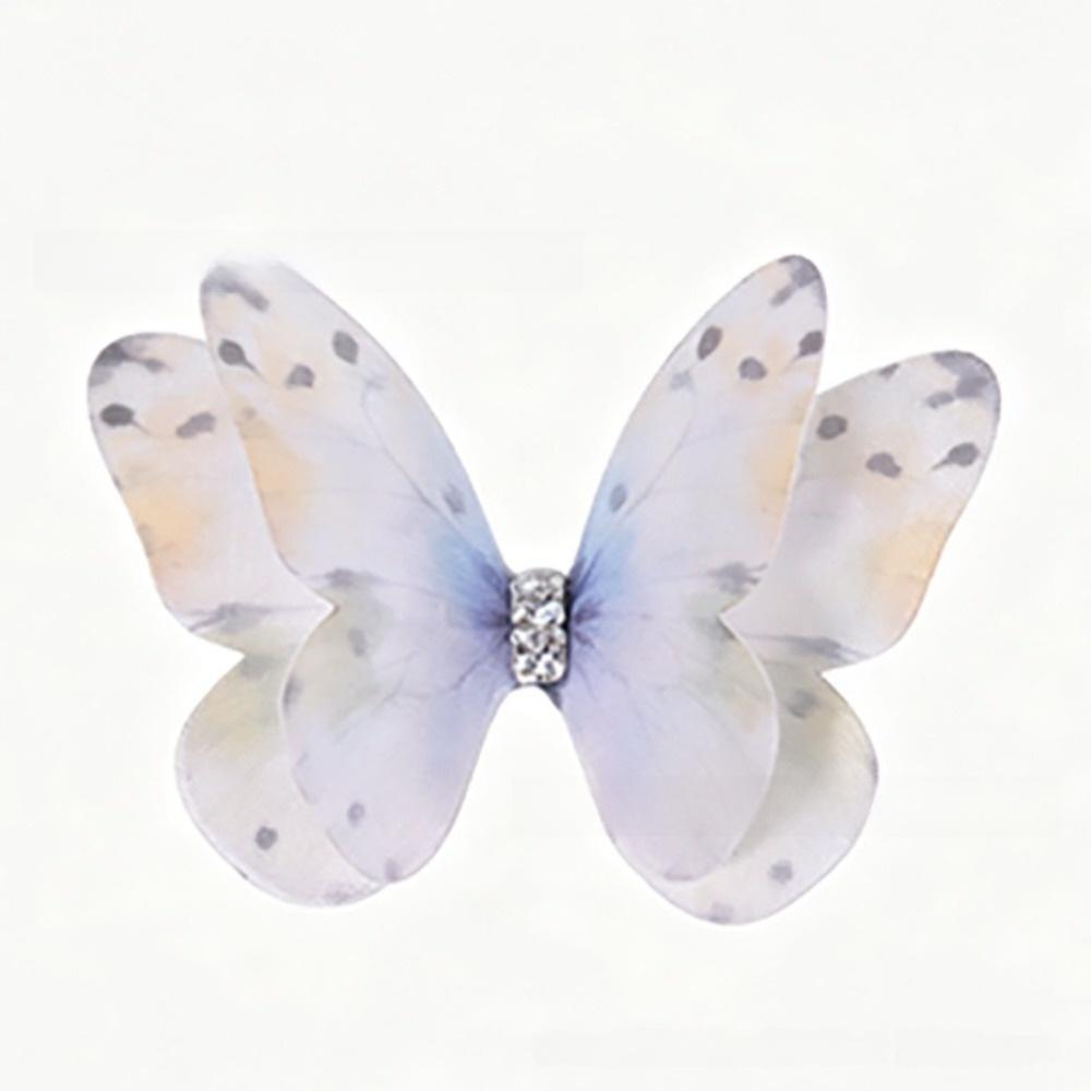 50Pcs Double-layer Chiffon Butterfly Embroidered Patches Bridal Hair Accessories