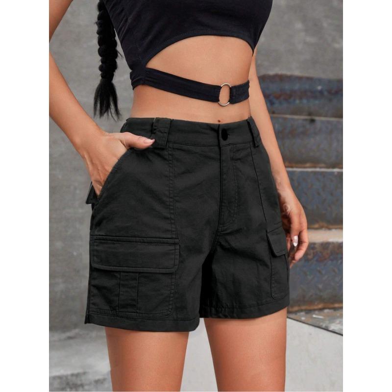 

High-waisted Straight-leg Wide-leg Loose and Slimming Shorts High-end Casual Thin and Sporty Outerwear for Women In Summer S чорний