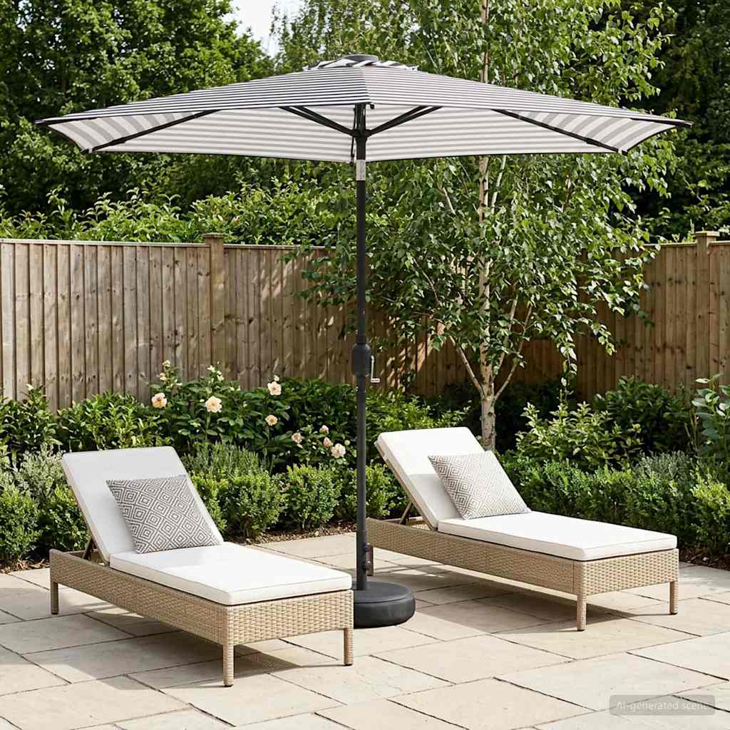 Garden Umbrella with LED Lights and Base 270 x 270 cm