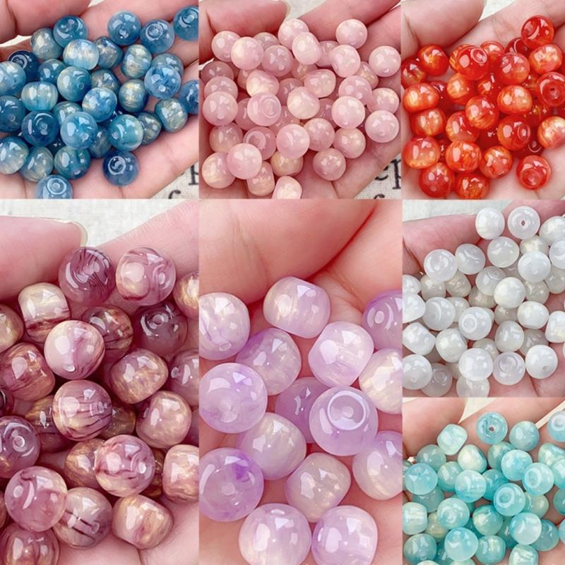 Hot Sale Bulk Resin Beads 50PCS or Customizable Quantity DIY Handmade Production Garment Accessories Round Beads Scattered Beads