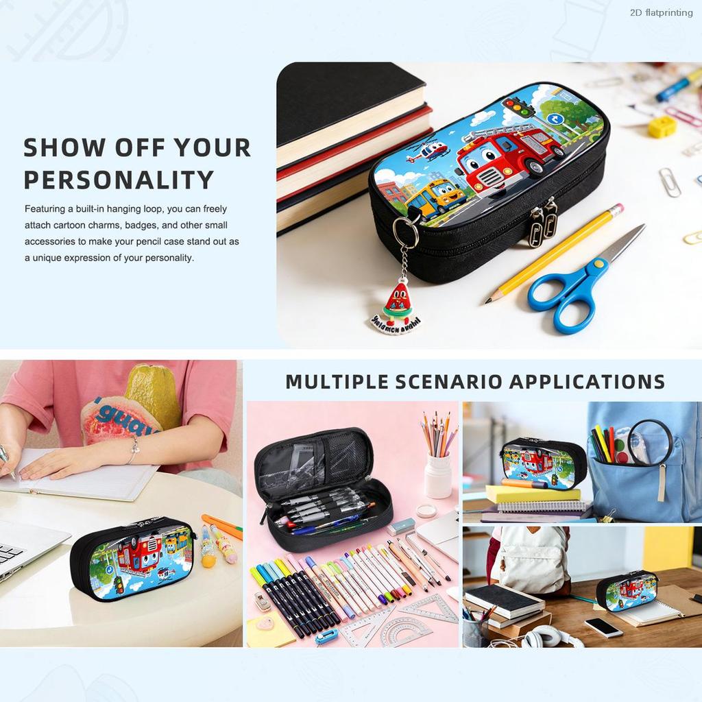 Car-Themed Cartoon Pencil Case: Large Capacity for Primary Students