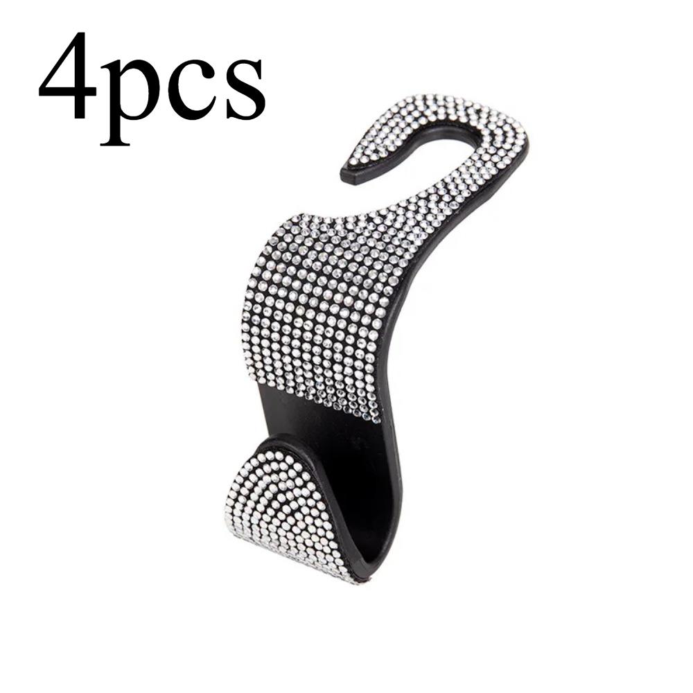 Multifunction Rhinestone Car Seat Back Hook - Headrest Storage Hanging Bag Organizer for Auto Interior