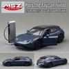 1/36 Porsche Taycan Turbo S Toy Car Model MSZ Diecast Metal Miniature Pull Back Sound & Light Collection Goft For Children Boy