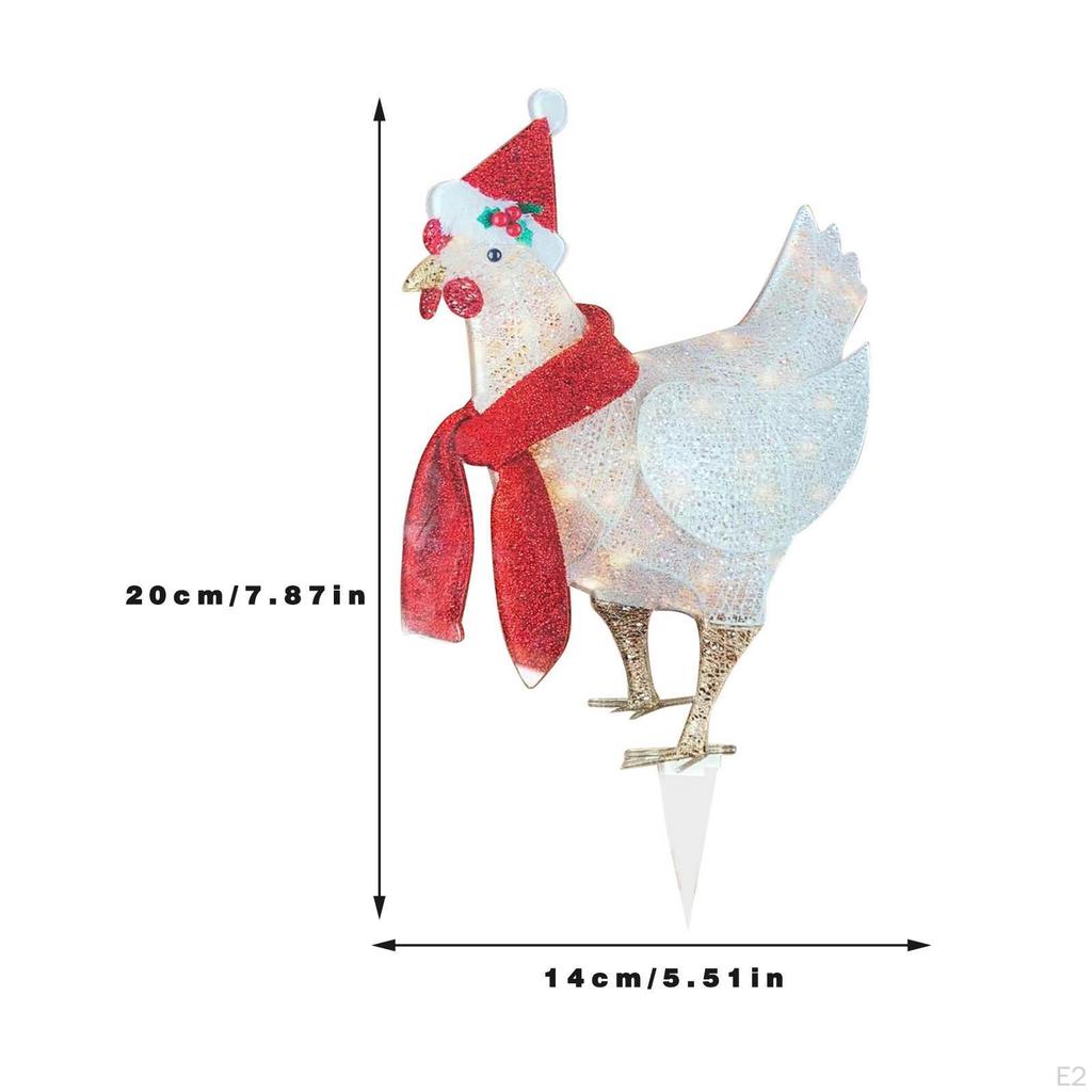Christmas Lighted Chicken Decoration for Garden