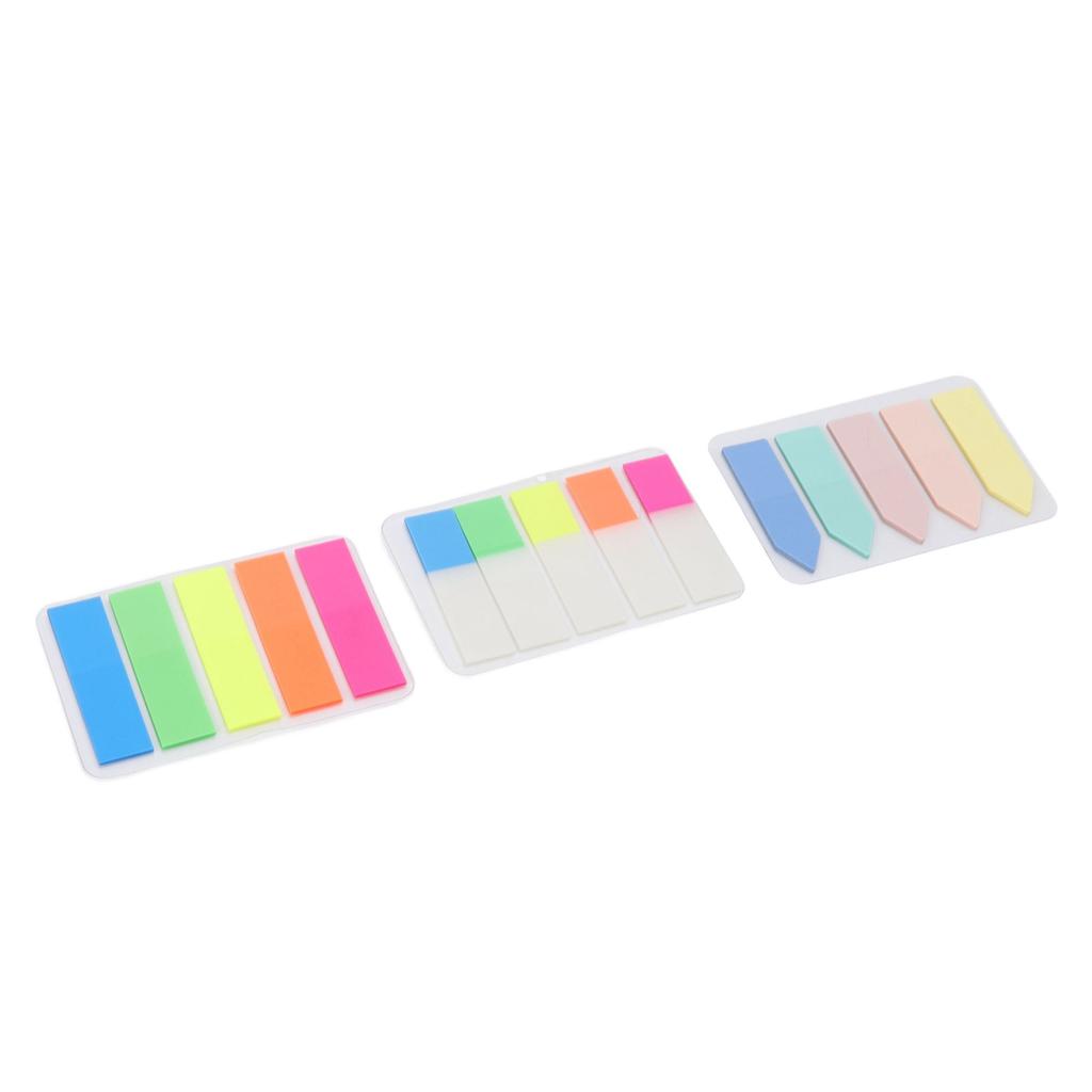 15Packs Page Markers Index Tabs 5 Iridescent Colors Key Marking Reusable Transparent PET Index Tabs for Home School