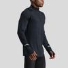 Men Sport Top Zipper Stand Collar Thin Sweat Absorption Quick-drying Long Sleeve Solid Color Basketball Training Fitness Workout
