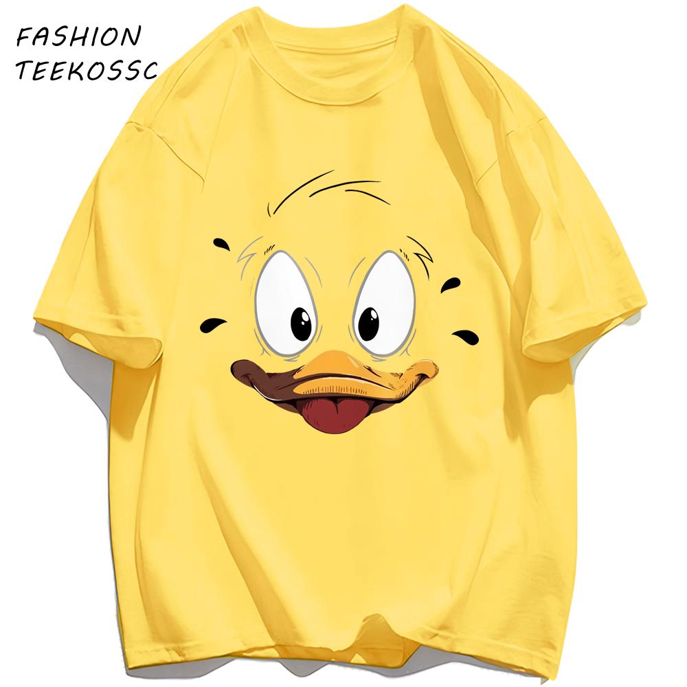 Cute Duck Is Very Nervous Print Men T Shirts Hip Hop ONeck TShirt Soft Cotton Male Sportswear Casual Comfortable Clothes