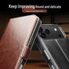 Chali Shi Genuine Leather iPhone 17 Pro Max Flip Case with Magnetic Buckle, Air Stand, and Card Slot