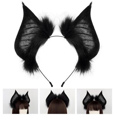 2025 Halloween Bat Headband Gothic Bat Ears Hair Band Masquerade Party Headdress for Role-Play Photoshoot Stage