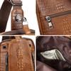 Humerpaul Crocodile Print Men Leather Chest Bag Large Capacity Sports Bag