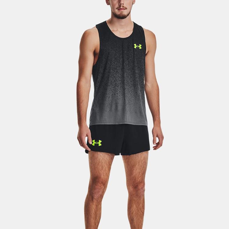 Under Armour Rush Logo Gradient Tank Men Tops Black 1377314-002