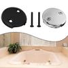 Sleek Black 3 25 Inch Bathtub Overflow Drain Cover with Installation Kit