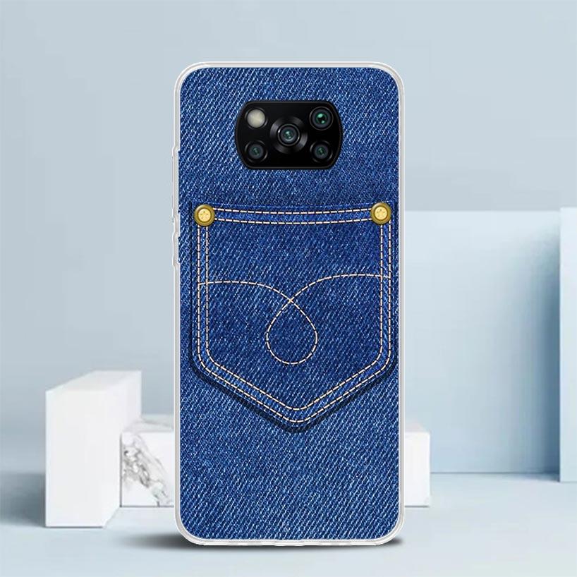 Jeans Cowboy Denim Printed Phone Case For Xiaomi Poco F7 Ultra X5 X6 X7 Pro M7 Redmi 15C 15 13C 13 12C 12 10C 10 10A 9 9C 9A 9T