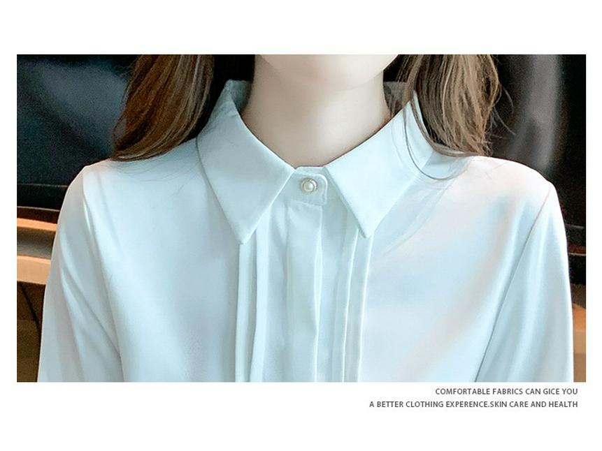 2023 Versatile White Chiffon Long Sleeve Shirt for Commuting