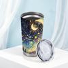 591ml Car Tumbler Galaxy Moon Trip Element Straw Cup Gift Cup Metal Drink Mug 20oz Car Straw Cup Coffee Tumbler
