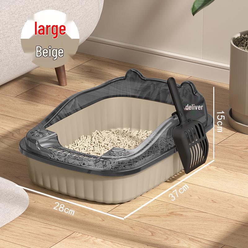 Maine Coon Extra Large Open Cat Litter Box - Anti-Splash Design for Kittens
