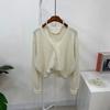 C S In The Room uniSex Suede Angora Pearl Button V neCk Long SleeVe Knit Cardian