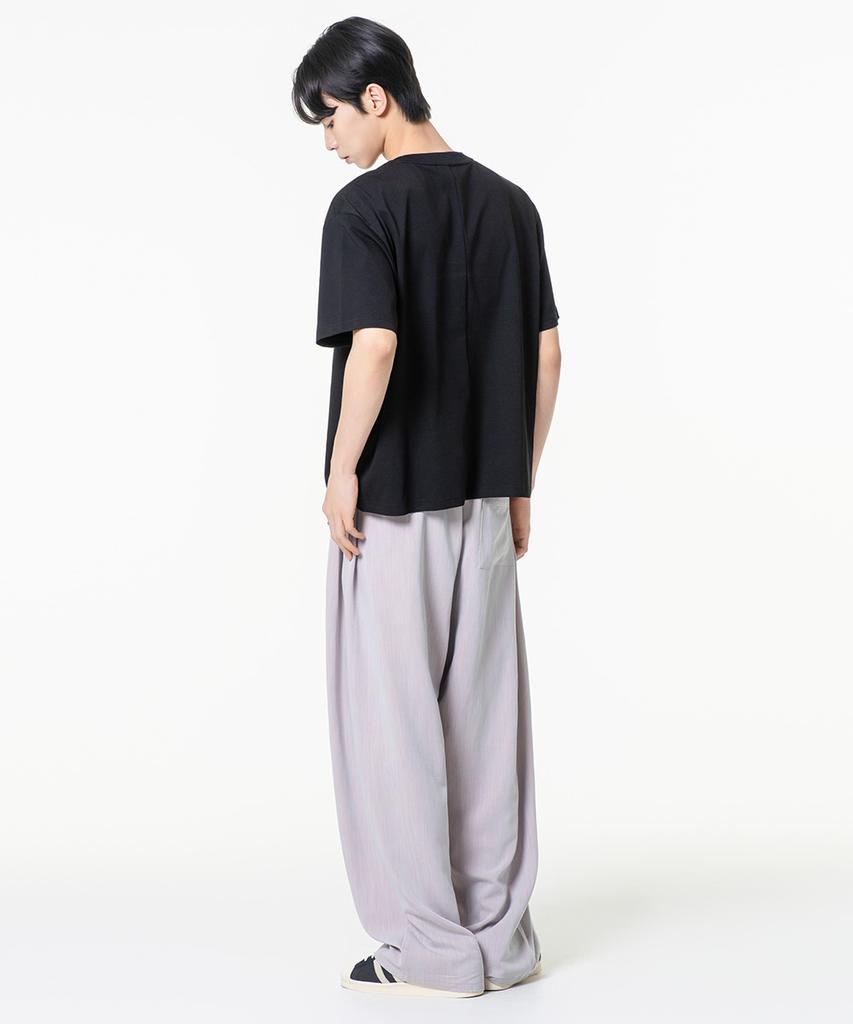 MOZMOZ Crop Fit Sorona Cooling Functional Back Slit Plain Short Sleeve T-Shirt Black