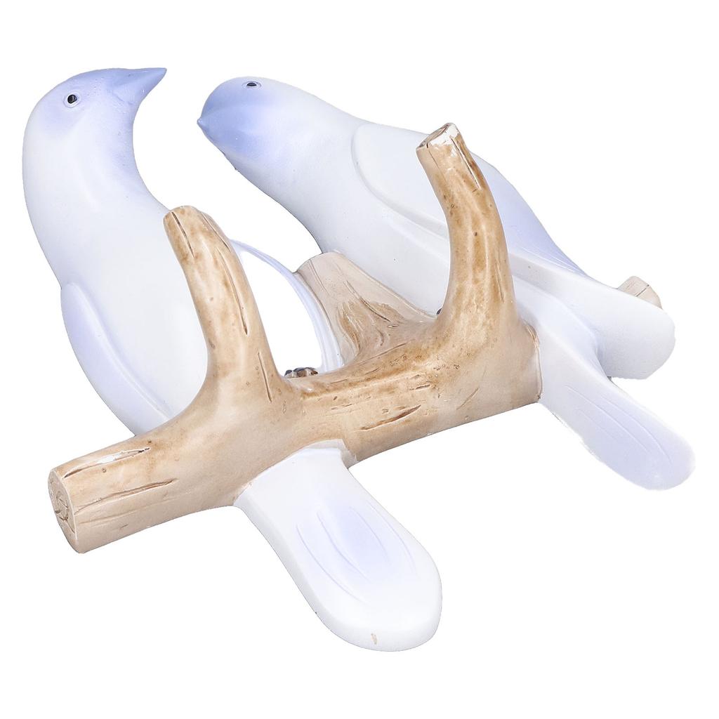 Birds Coat Hanger Waterproof Wall Mounted Resin Animal Style Decorative Birds On Branch Hanger Rack