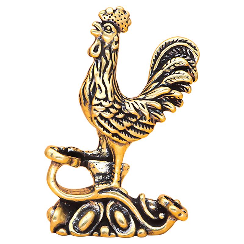 Lucky And Fortune Rooster Ornament Big Cock Bronze Figurines Solid Pure Brass Figurines Study Desktop Decorations Home Decor