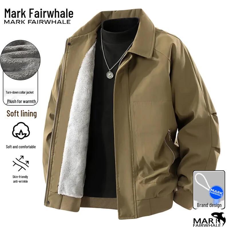 Mark Fairwhale Men's Fleece-Lined Thickened Lapel Jacket