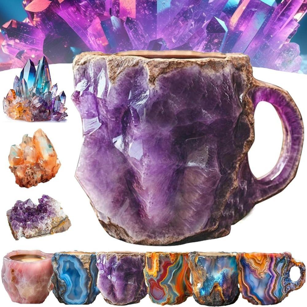 Elegant Imitate Mineral Crystal Coffee Mugs Multi-Colored Creative Coffee Cup Milk Tea