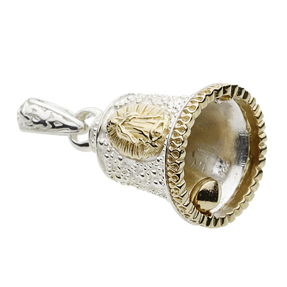 Glockenanhänger mit Medaille der Jungfrau Maria fp0519 [Figmart] [Silberzubehör]