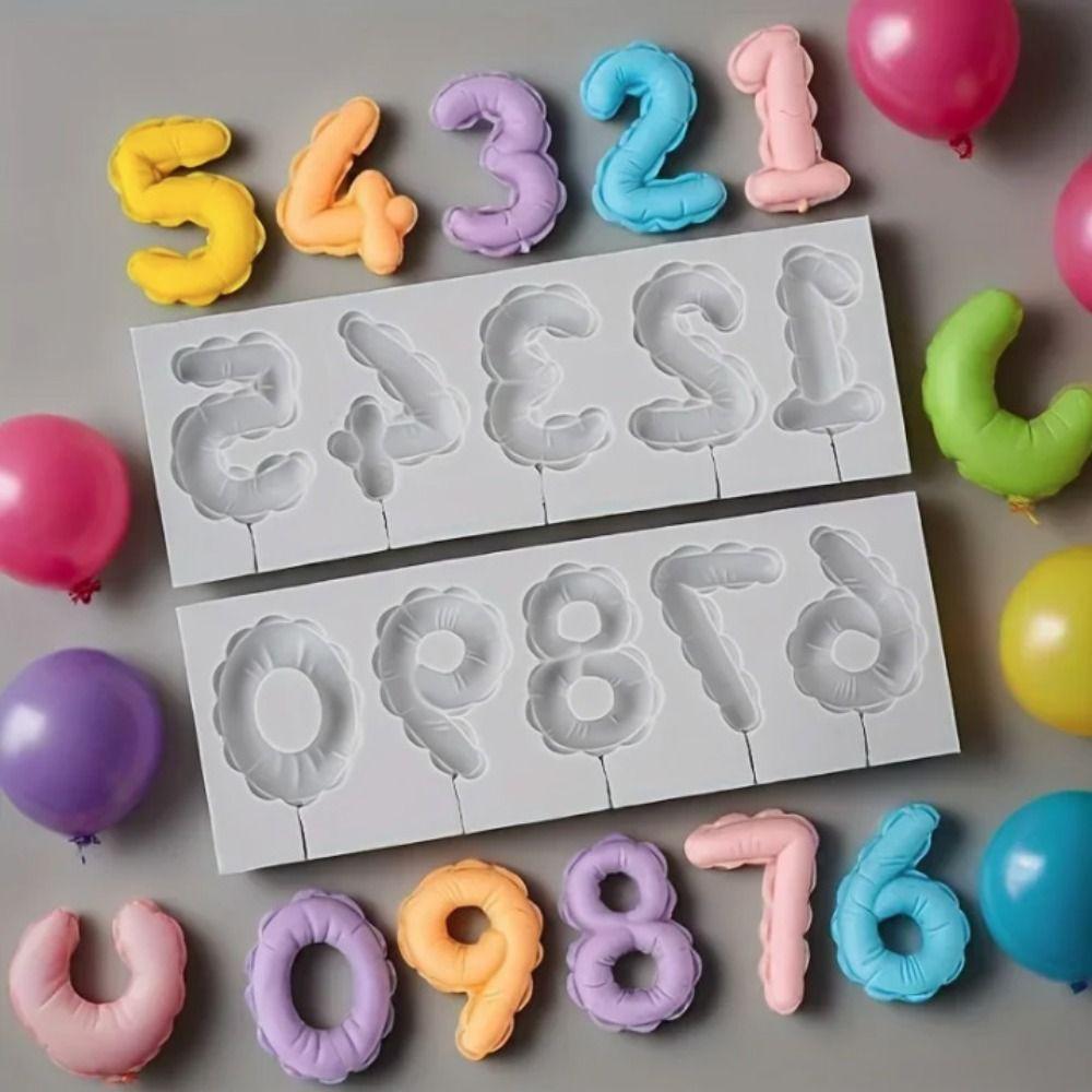2PCS Non-stick Number Lollipop Silicone Mold Handmade Sugarcraft Mold Chocolate Mold  Wax