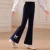 Girls' Spring/Autumn Casual Bow-Detail Flare Pants