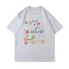 T-shirt Bianca Trendy Heartstopper con Fantasie Colorate e Testo Manica Corta T-shirt Uomo Donna Casual Vintage