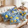 1pcs/4pcs Blue Summer Lemon Cushions Pillowcase Polyester Cushion Cover Throw Pillow Pillowcover Home Car Sofa Decor
