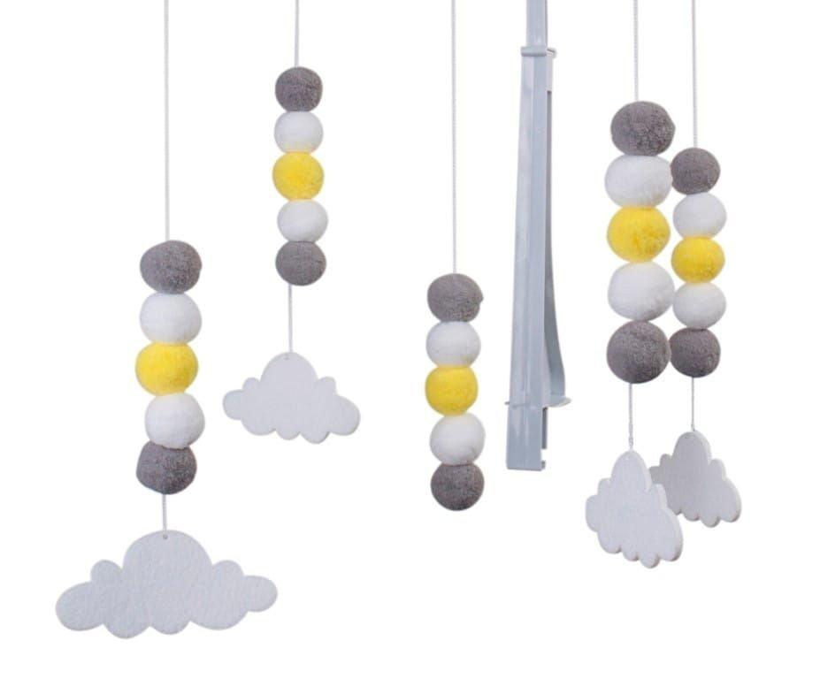 Carousel for Cot with Music Box Pom-poms Sun Baby