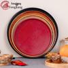 Kreatives rundes rotes Holztablett - Teller für Abendessen, Dessert oder Teegeschirr