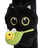 Black Cat Seat Belt Shoulder Pad Cover Soft Plush Car Safety Belt Protector for Kids Car Interior Decor for Anti-Chafing