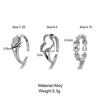 Metal  Ring Creative Retro Love Ring Set 3 Pieces Fashionable  Ring Set Jewelry