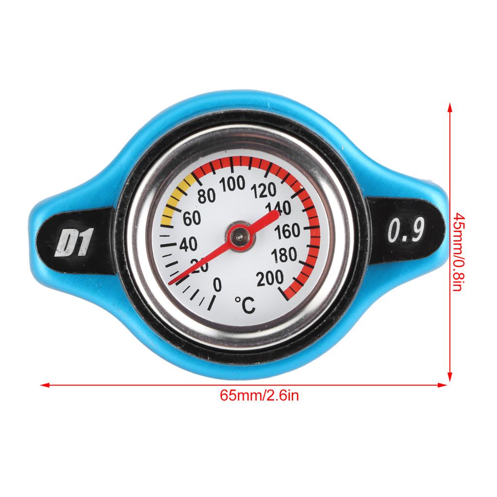 Thermostatic Radiator Cap Water Tank Cover Leakproof W/Temperature Gauge