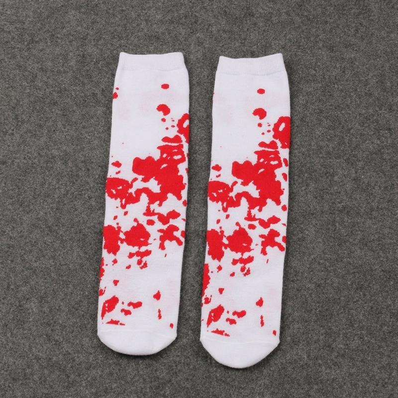 Halloween Bloody Stockings Thigh High Stocking Knee Highs Socks for Halloween Cosplay Party Printed Long Tube Socks