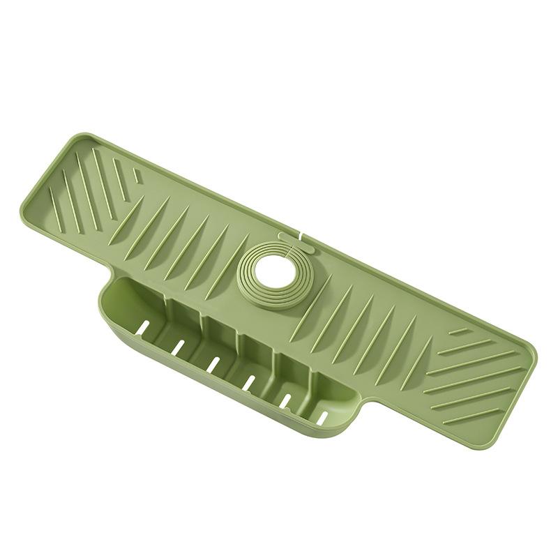 

Защита от брызг смесителя с подвесной корзиной для слива, кухонная мойка с регулируемым отверстием, наклонная силиконовая накладка для слива зелёный